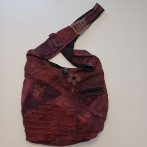 Like International Burgandy Tie Die Shoulder Bag Purse